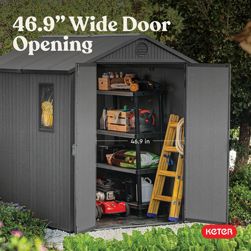 Keter Darwin 6x 8 ft. Durable Resin Outdoor Storage Shed With